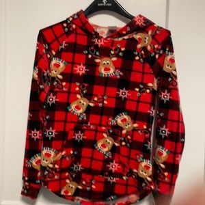Girls size medium velour Christmas hoodie